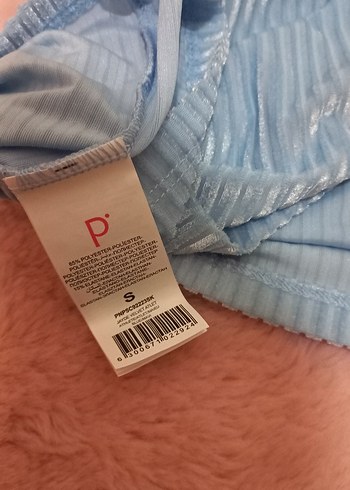 penti Mavi renk Pilili V Yaka Kadın kadife Atlet - Görsel 3