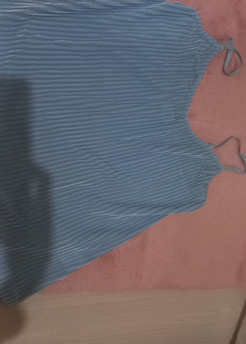 penti Mavi renk Pilili V Yaka Kadın kadife Atlet - Görsel 2