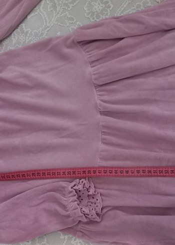 Pembe Kız Çocuk Uzun Kollu Fırfırlı Elbise - Görsel 3