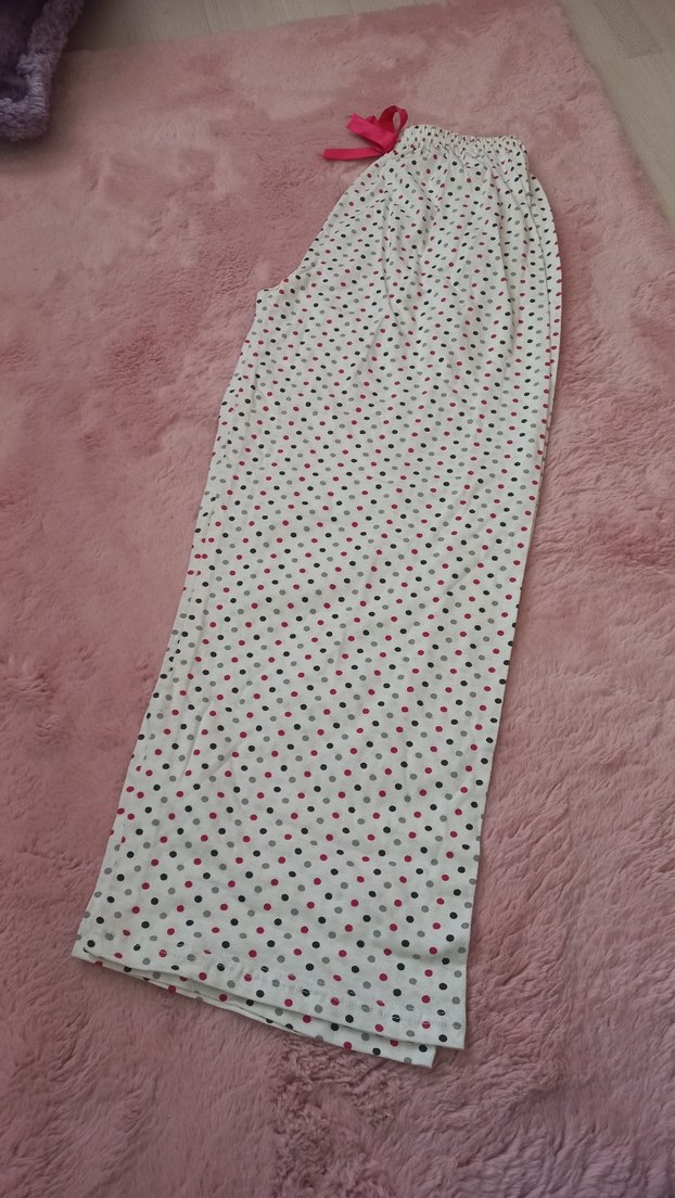 Bohem Tarz Pastel Mor Bağcıklı Pijama Altı - Görsel 4