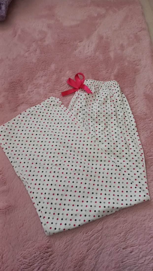 Bohem Tarz Pastel Mor Bağcıklı Pijama Altı - Görsel 5