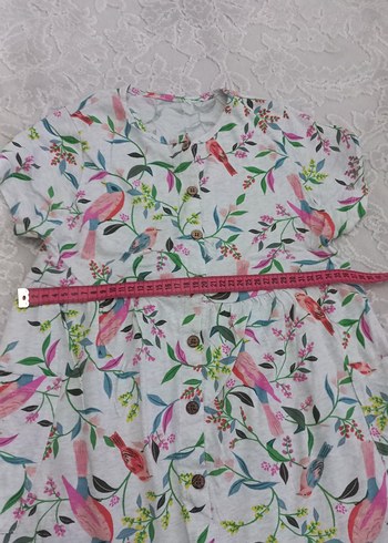 Kız Çocuk Çok Renkli Bohem Kısa Kollu Elbise - Görsel 4