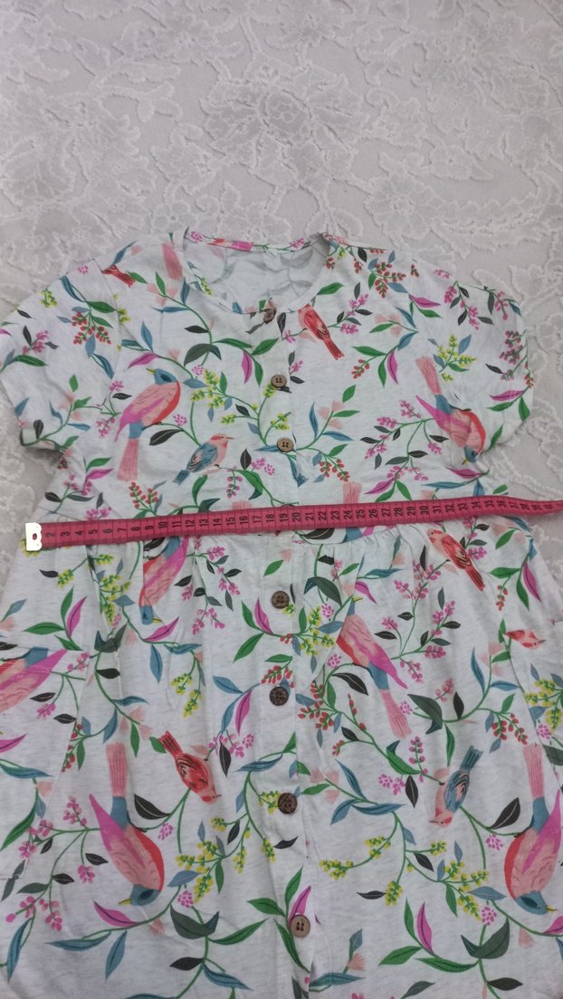 Kız Çocuk Çok Renkli Bohem Kısa Kollu Elbise - Görsel 4