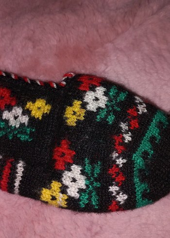 Renkli Nakışlı Örgü Kadın Terlik - Görsel 4