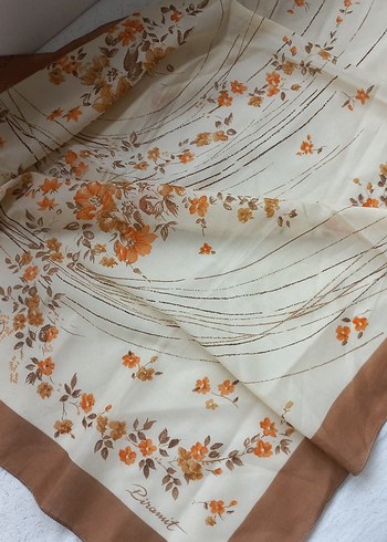 American Vintage Bej Parlak Cicek Desenli Kadin Fular