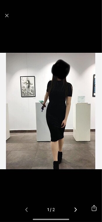 Zara midi kadife elbise