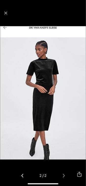 Zara Zara midi kadife elbise
