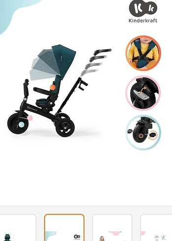 Kinderkraft Siyah Çocuk Üç Tekerlekli Bisiklet