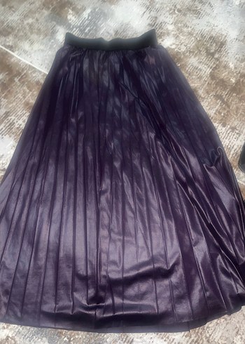 Kahverengi mor bordo sarı  gri taba renkleri pliseli uzun etek - Görsel 9