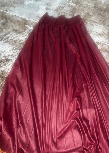 Kahverengi mor bordo sarı  gri taba renkleri pliseli uzun etek - Görsel 6