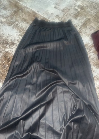 Kahverengi mor bordo sarı  gri taba renkleri pliseli uzun etek - Görsel 5