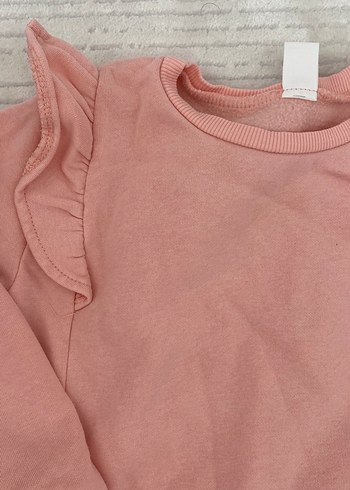 Kız Çocuk Pembe Fırfırlı Sweatshirt - Görsel 4