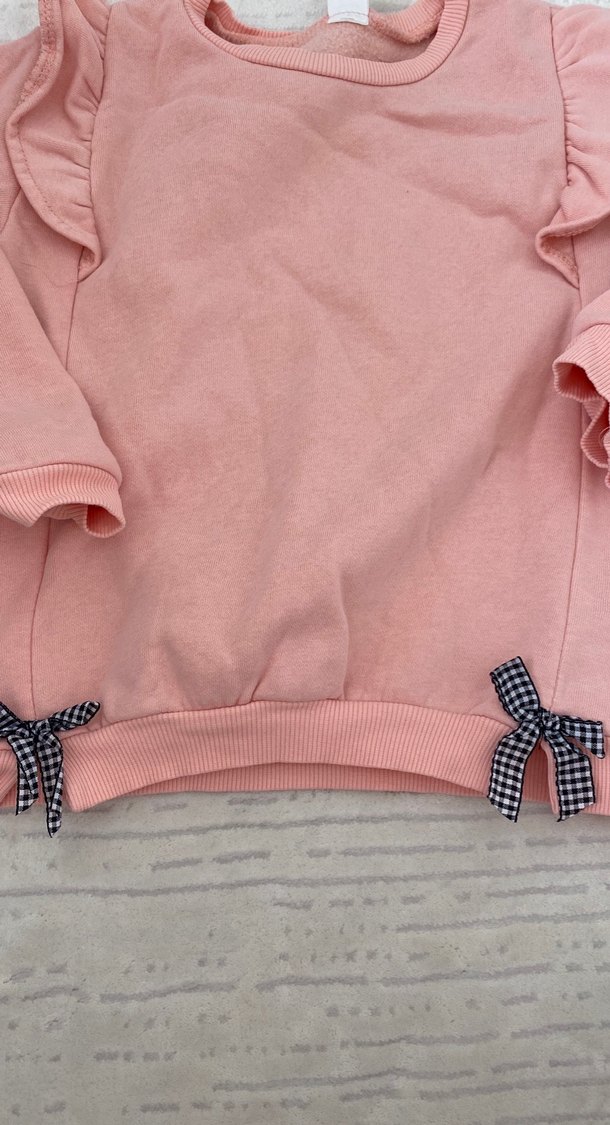 Kız Çocuk Pembe Fırfırlı Sweatshirt - Görsel 3