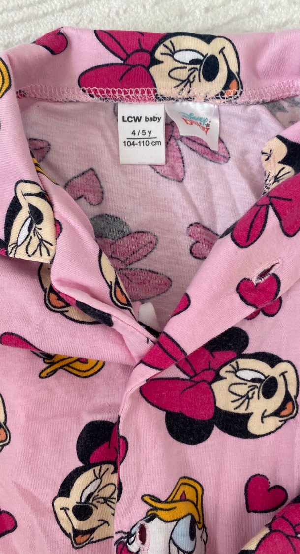 Kız Çocuk Renkli Baskılı Düğmeli  Pijama üstü - Görsel 2