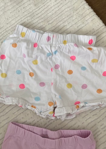 Kız Çocuk Pembe Pamuklu Rahat Tayt ve şort takım - Görsel 3