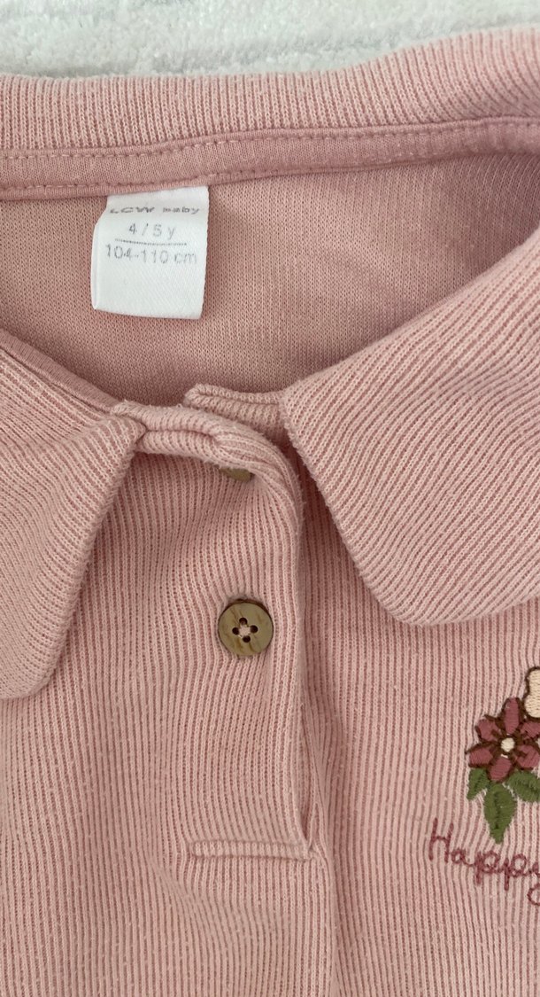 Düğmeli Pembe Kız Sweatshirt - Görsel 3