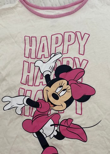 Kız Çocuk Beyaz Baskılı Kısa Kollu Tişört - Görsel 3