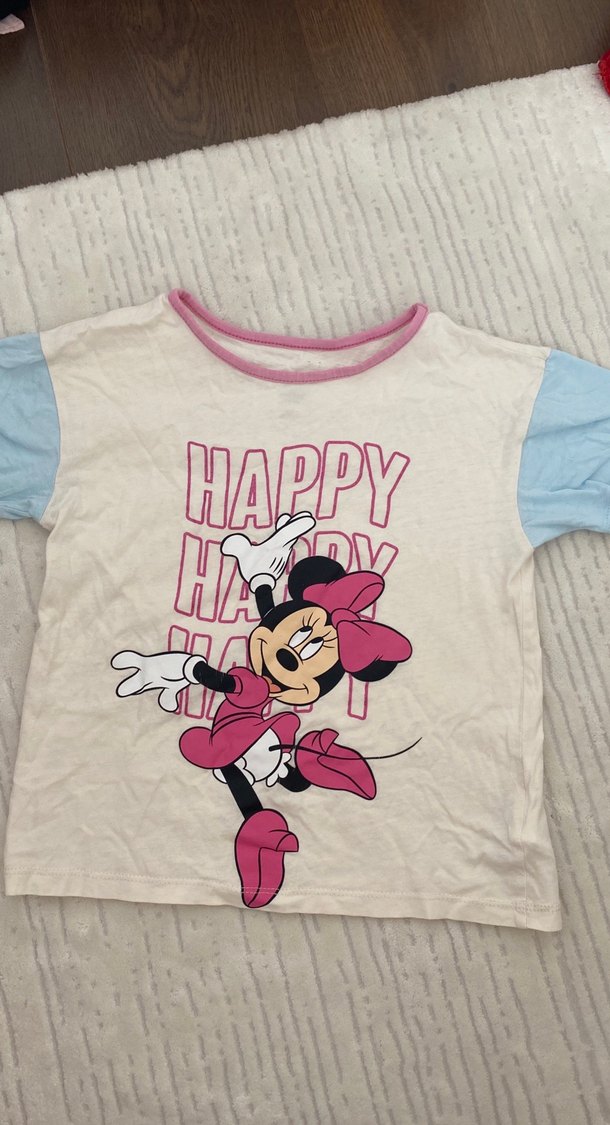 Kız Çocuk Beyaz Baskılı Kısa Kollu Tişört - Görsel 2