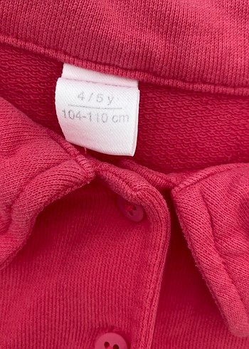 Kız Çocuk Pembe Düğmeli Sweatshirt - Görsel 3
