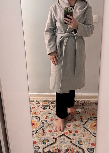 Gri Kuşaklı Uzun Kaban - Görsel 4