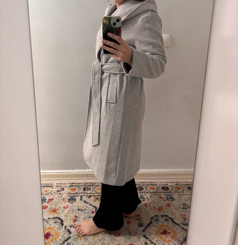 Gri Kuşaklı Uzun Kaban - Görsel 5