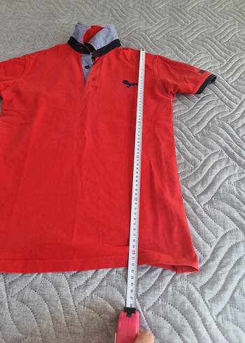 11-12 Yaş Beden kırmızı Renk sınav koleji Polo Tişört