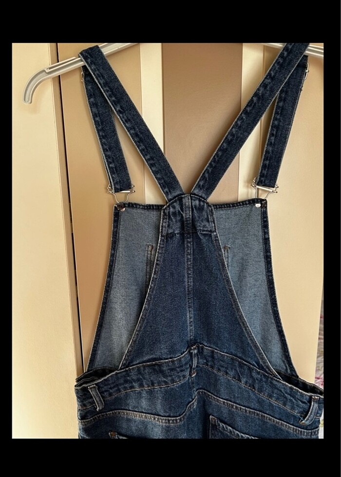 Addax kadın bahçıvan kot tulum - Görsel 3