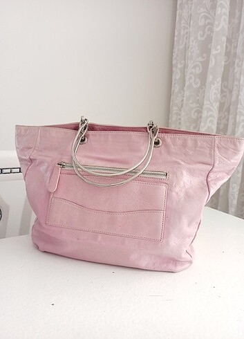 Balenciaga Balenciaga Hakiki Deri Pembe Tote Çanta