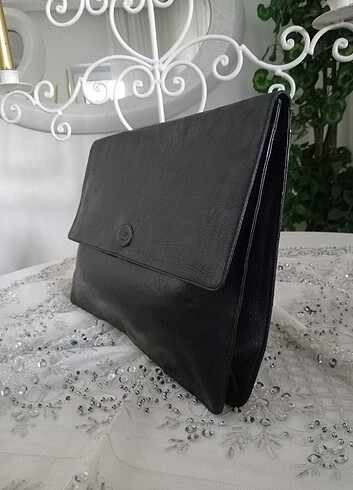 Beden siyah Renk Tergan Hakiki Deri Zarf Laptop Çantası 13-15inç