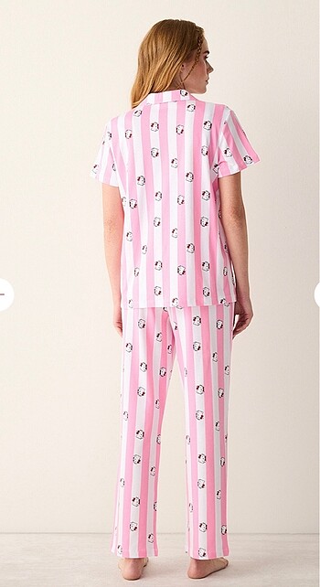 m Beden pembe Renk Penti gömlek pijama takımı