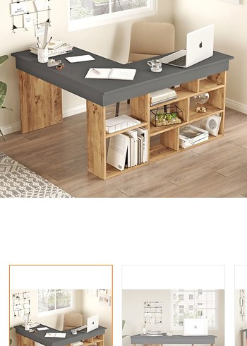 Gri Modern Çalışma Masası