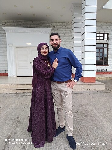 Armine Mürdüm rengi çok zarif tesettür abiye