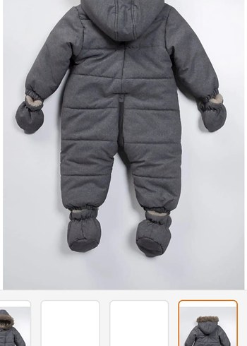 Kürklü Gri Bebek Kış Tulumu - Görsel 2