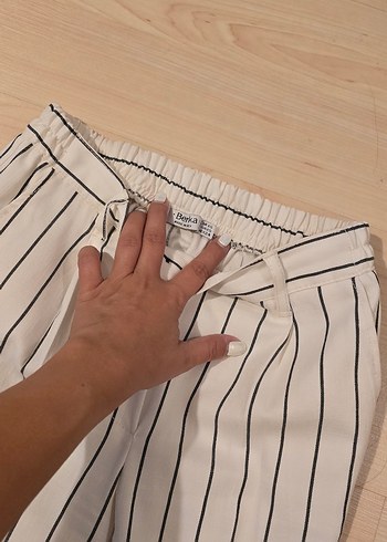 Beyaz Cigarette Pantolon Siyah Çizgili - Görsel 3