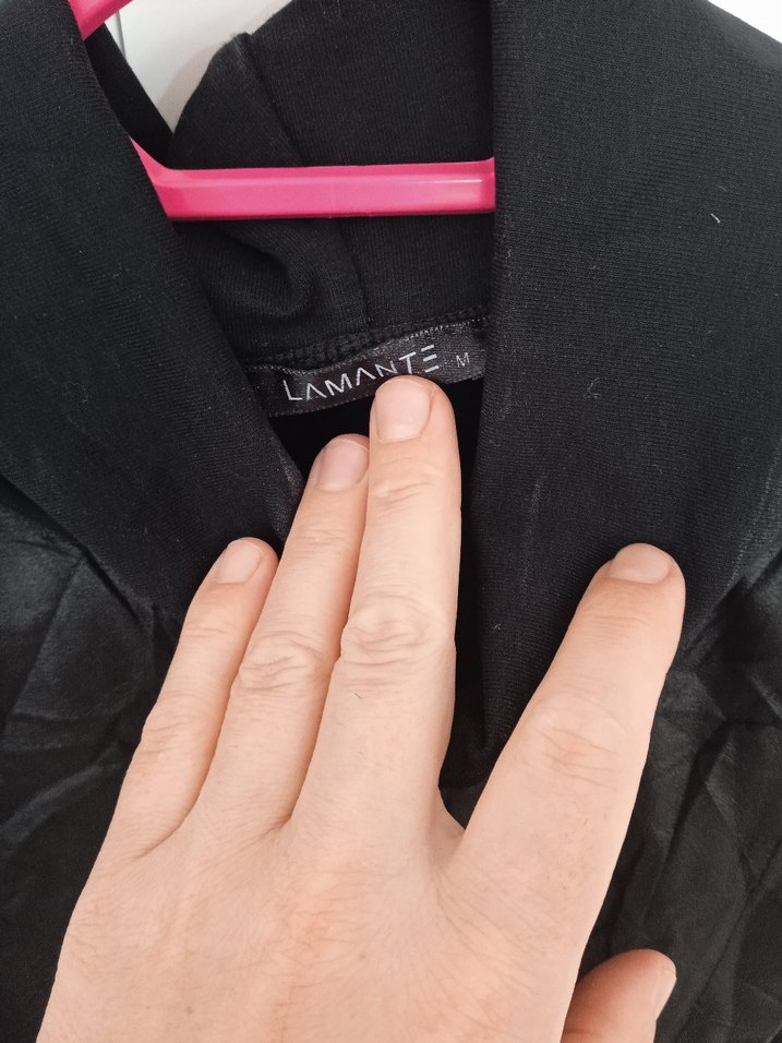 Siyah Yüksek Yakalı Salaş Kadın Yelek - Görsel 3