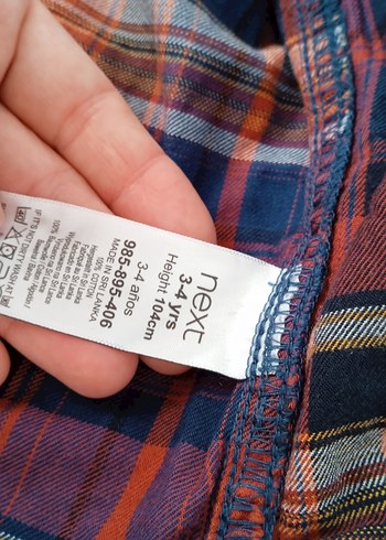 Next Erkek Çocuk Mavi Kareli Gömlek - Görsel 2