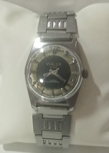 Gri Vintage VIALUX Erkek Kol Saati - Görsel 5