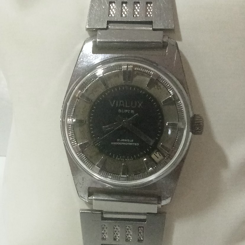 Gri Vintage VIALUX Erkek Kol Saati - Görsel 2
