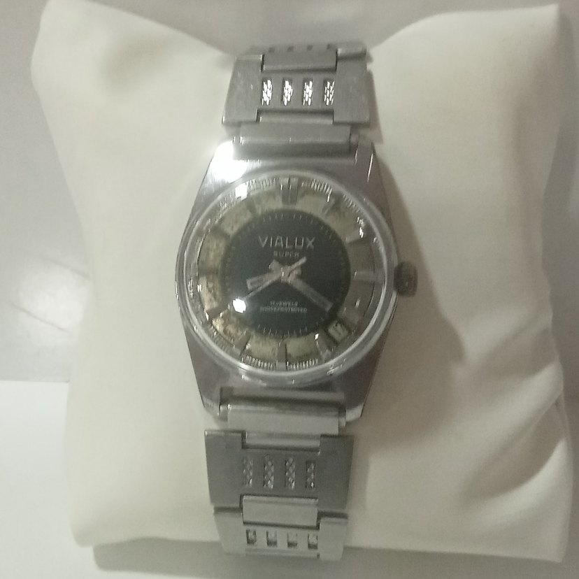 Gri Vintage VIALUX Erkek Kol Saati - Görsel 5