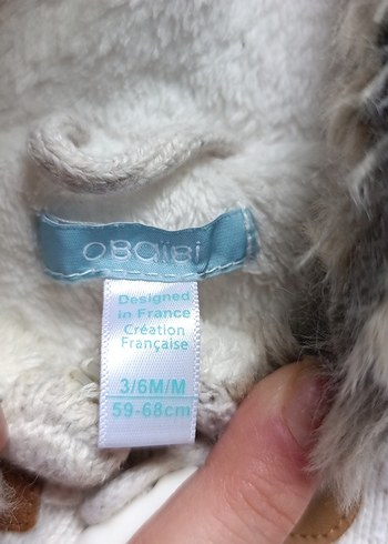 Kapüşonlu, Kürklü Beyaz Kız Bebek Pançosu - Görsel 2