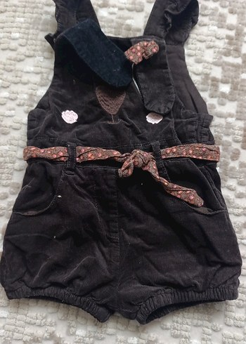 Kız Bebek Kadife Askılı Tulum ve Bluz Takımı - Görsel 2