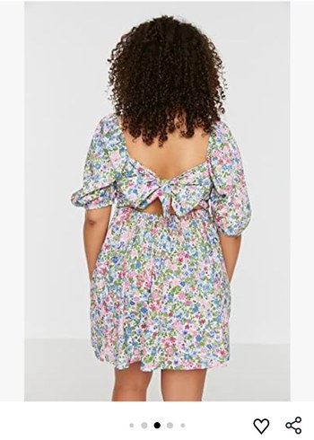 Trendyol Curve Bohem Çiçek Desenli Midi Elbise - Görsel 4