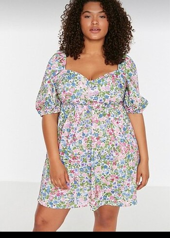 Trendyol Curve Bohem Çiçek Desenli Midi Elbise - Görsel 2