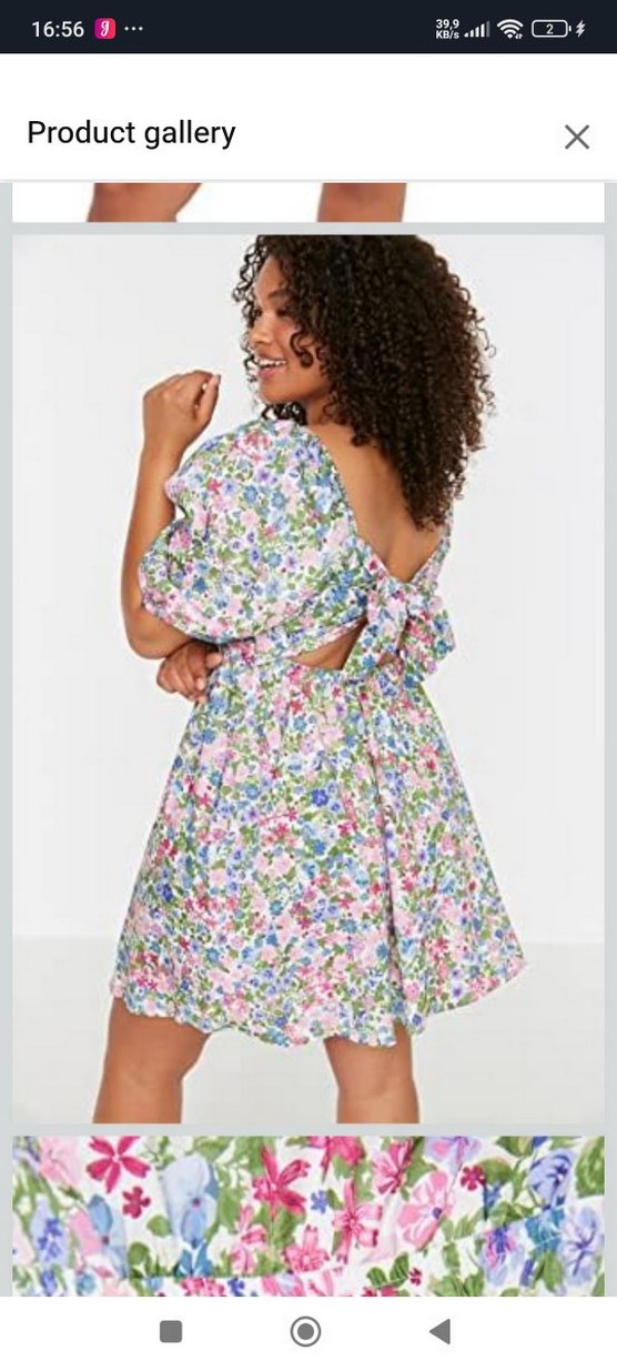 Trendyol Curve Bohem Çiçek Desenli Midi Elbise - Görsel 3