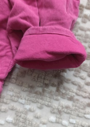 Pembe Kadife Kız Bebek Şalvar Pantolon - Görsel 2