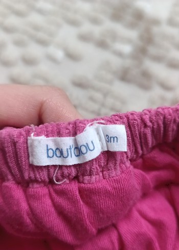 Pembe Kadife Kız Bebek Şalvar Pantolon - Görsel 3