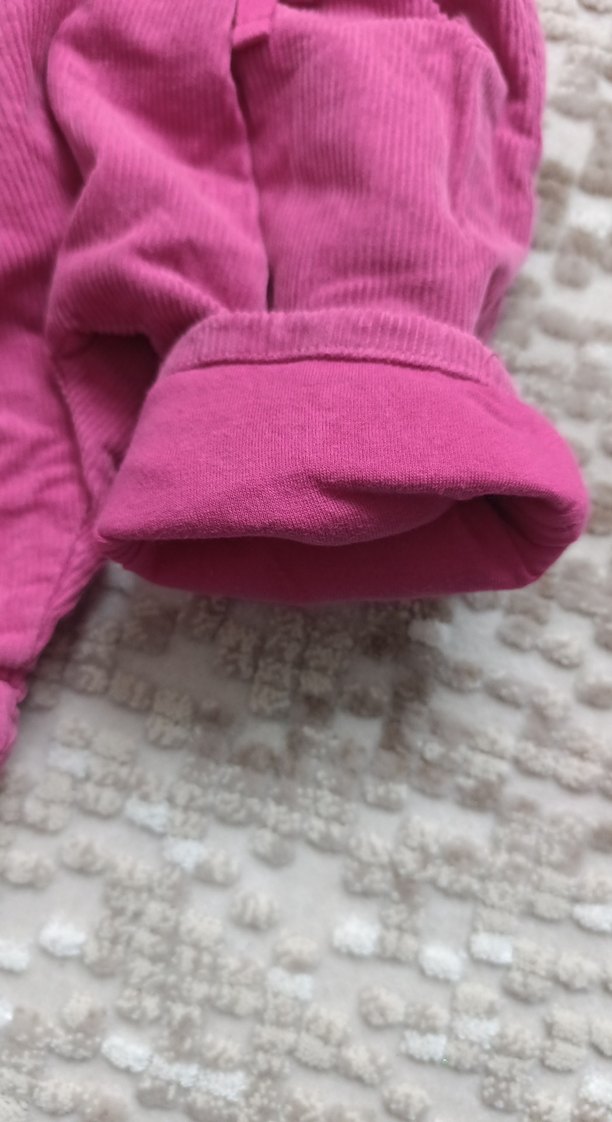 Pembe Kadife Kız Bebek Şalvar Pantolon - Görsel 2