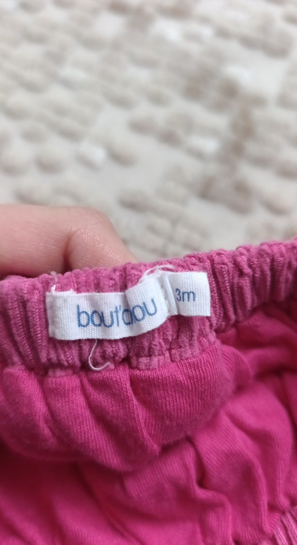 Pembe Kadife Kız Bebek Şalvar Pantolon - Görsel 3