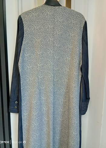 Uzun Denim Kadın Kaban Fermuarlı - Görsel 4