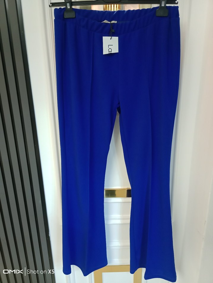 Mavi Rahat Kesim Midi Kadın Kumaş Pantolon - Görsel 2